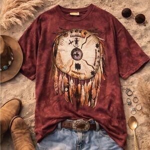 The Mountain 90s Tie Dye Graphic T Shirt XXL Boho Niagara Spiritual Dreamcatcher